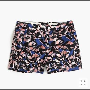 J. Crew cotton-linen short in hibiscus print NWT